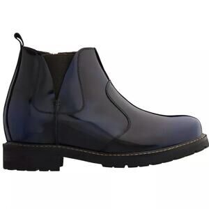 CALTO MEN'S INVISIBLE INCREASING ELEVATOR PATENT OXHIDE CHELSEA BOOT SIZE US 6